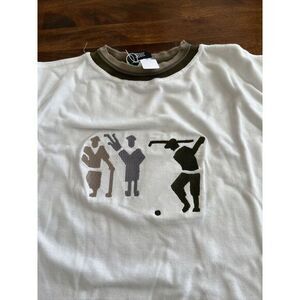 Vintage Golf Benchmark‎ Franklin Mills White Shirt Sz L Crew Embroidered